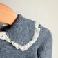 Grey Eyelet Collar Sweater / 12-18m