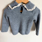 Grey Eyelet Collar Sweater / 12-18m