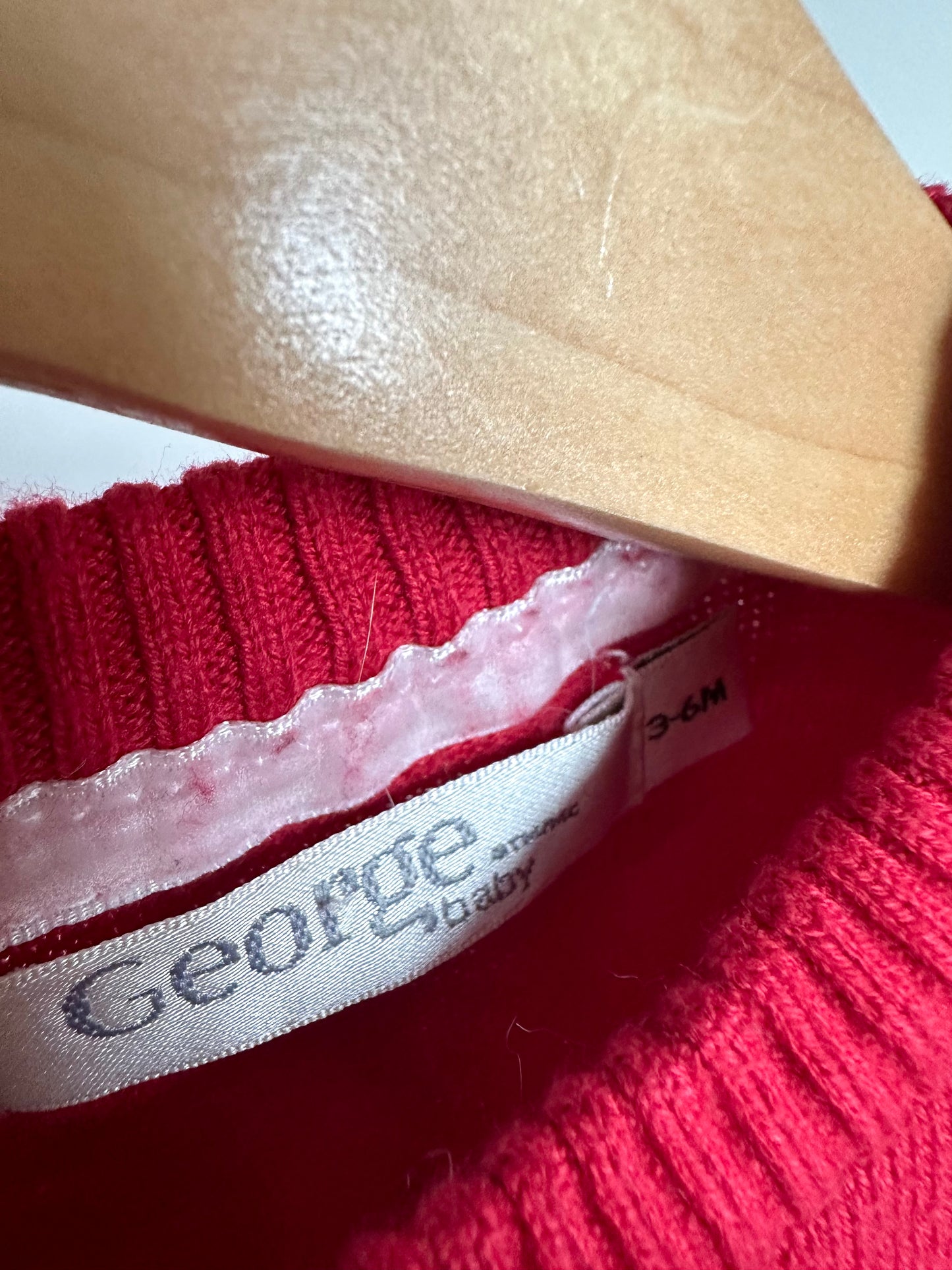 Red Christmas Snowman Sweater / 3-6m