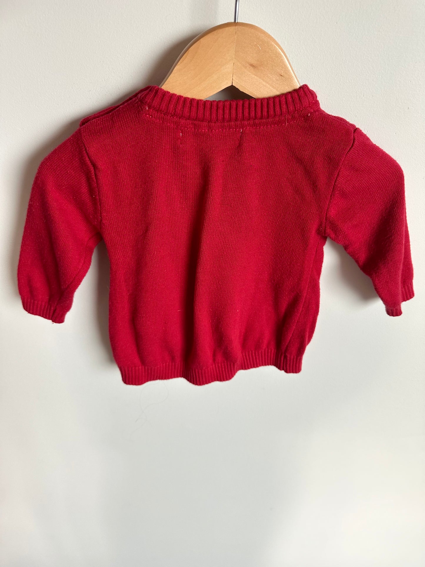 Red Christmas Snowman Sweater / 3-6m