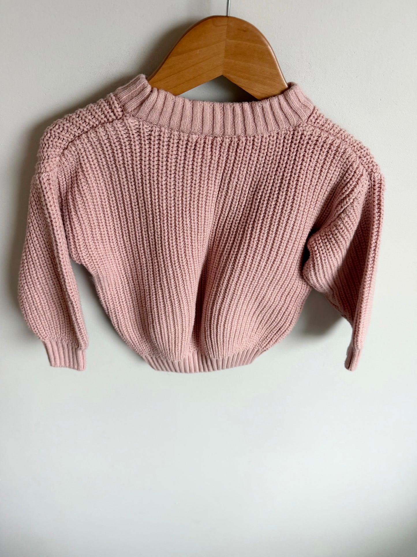 Pink Chunky Knit Sweater / 18m