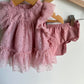 Star Pink Dress with Diaper Cover / 0-3m