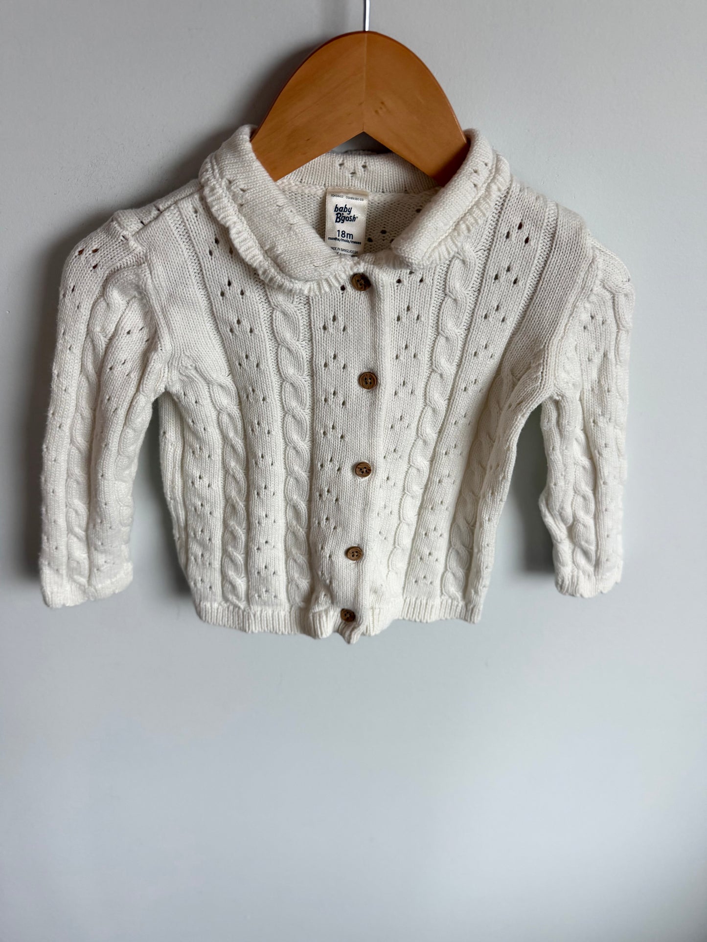 Eyelet Ruffle Collar Sweater / 18m
