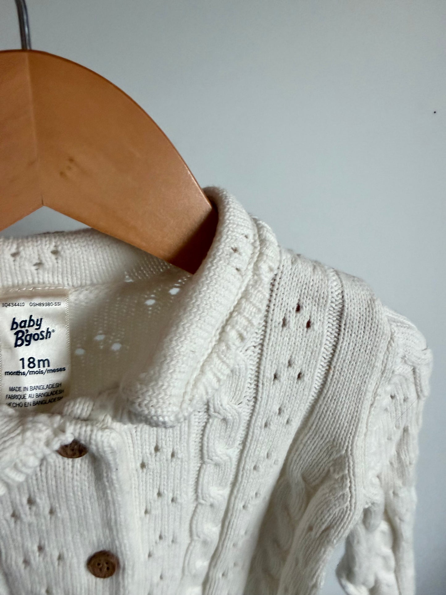 Eyelet Ruffle Collar Sweater / 18m