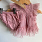 Star Pink Dress with Diaper Cover / 0-3m