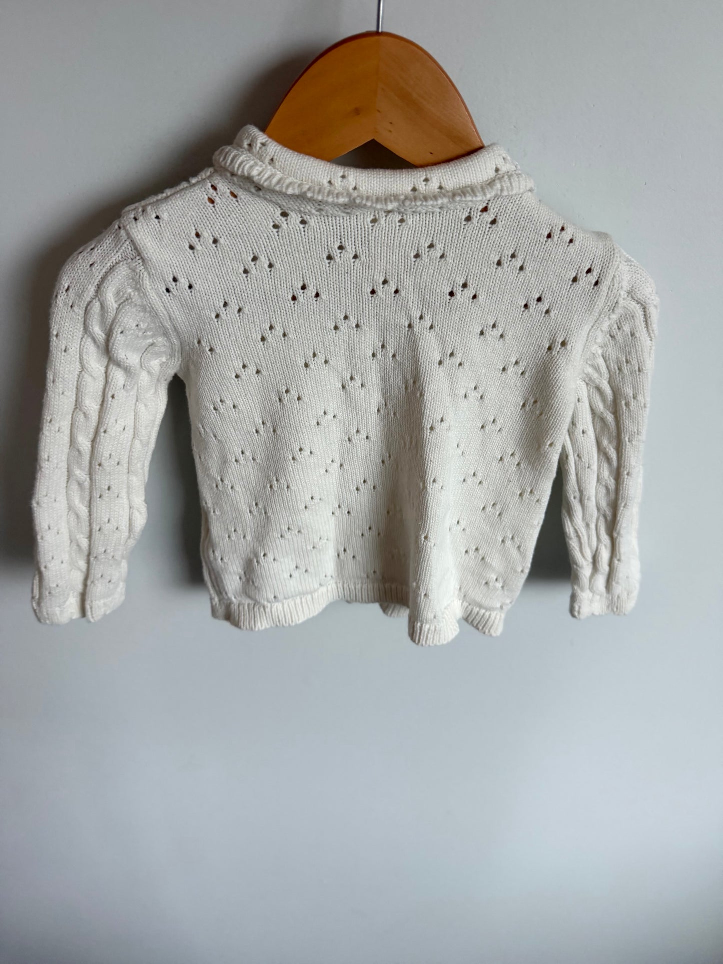 Eyelet Ruffle Collar Sweater / 18m