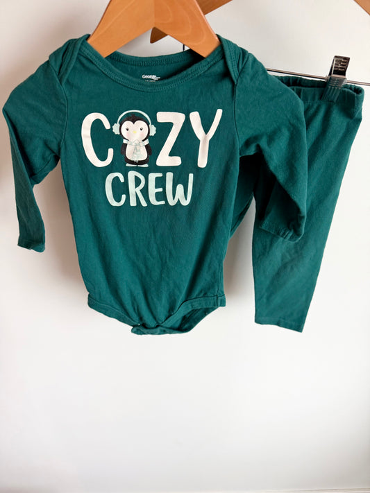 Cozy Crew Green Bodysuit + Pants Set / 12-18m