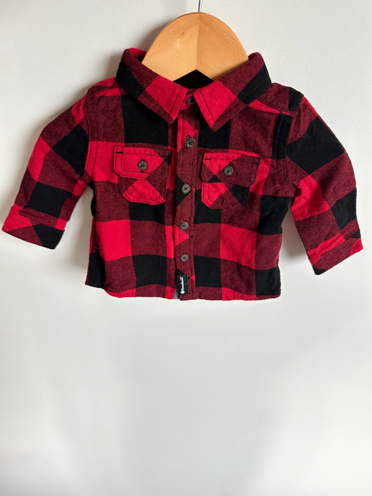 Red Checkered Button Up / 3-6m
