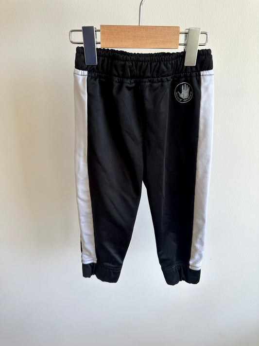 Black Track Pants with Side Stripes / 18m