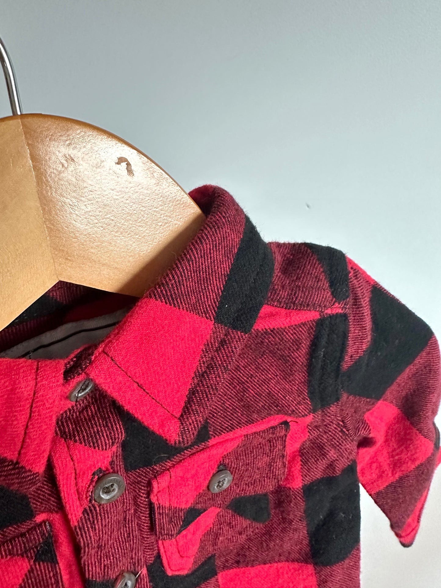 Red Checkered Button Up / 3-6m