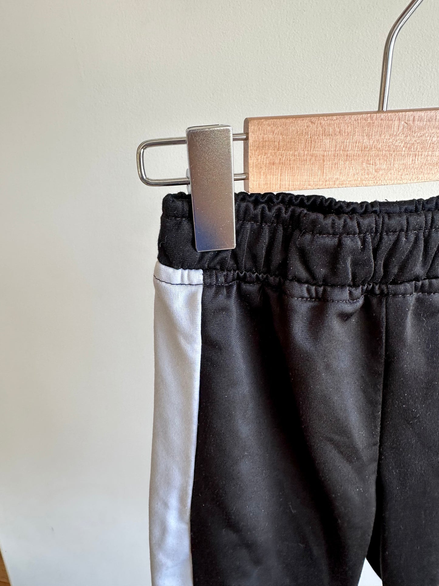 Black Track Pants with Side Stripes / 18m