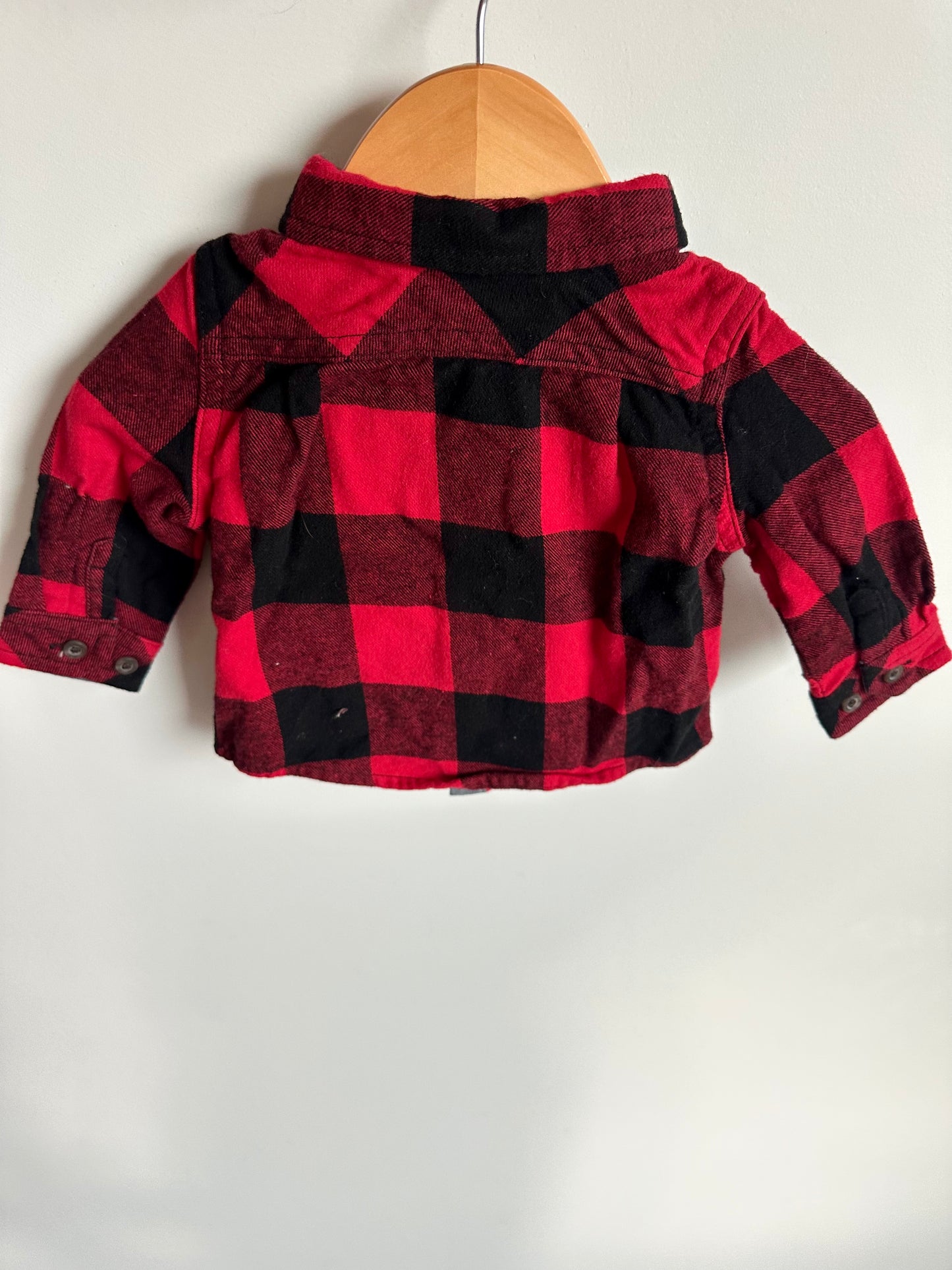 Red Checkered Button Up / 3-6m