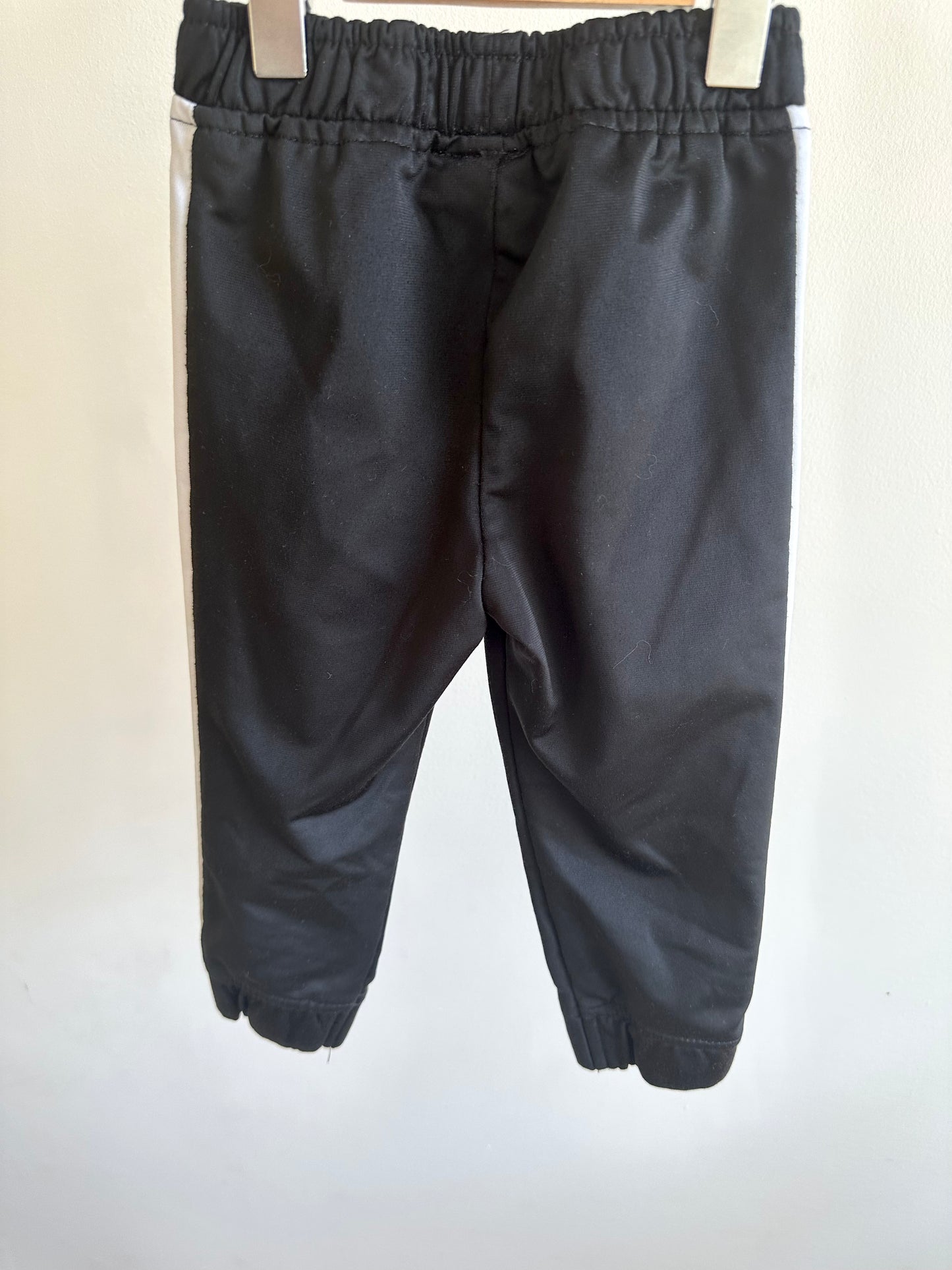 Black Track Pants with Side Stripes / 18m