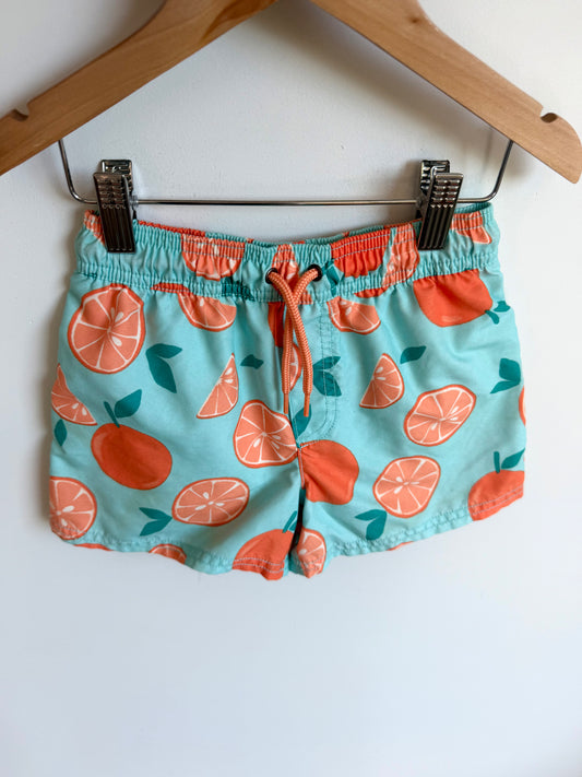 Teal Orange Swim Shorts / 4T