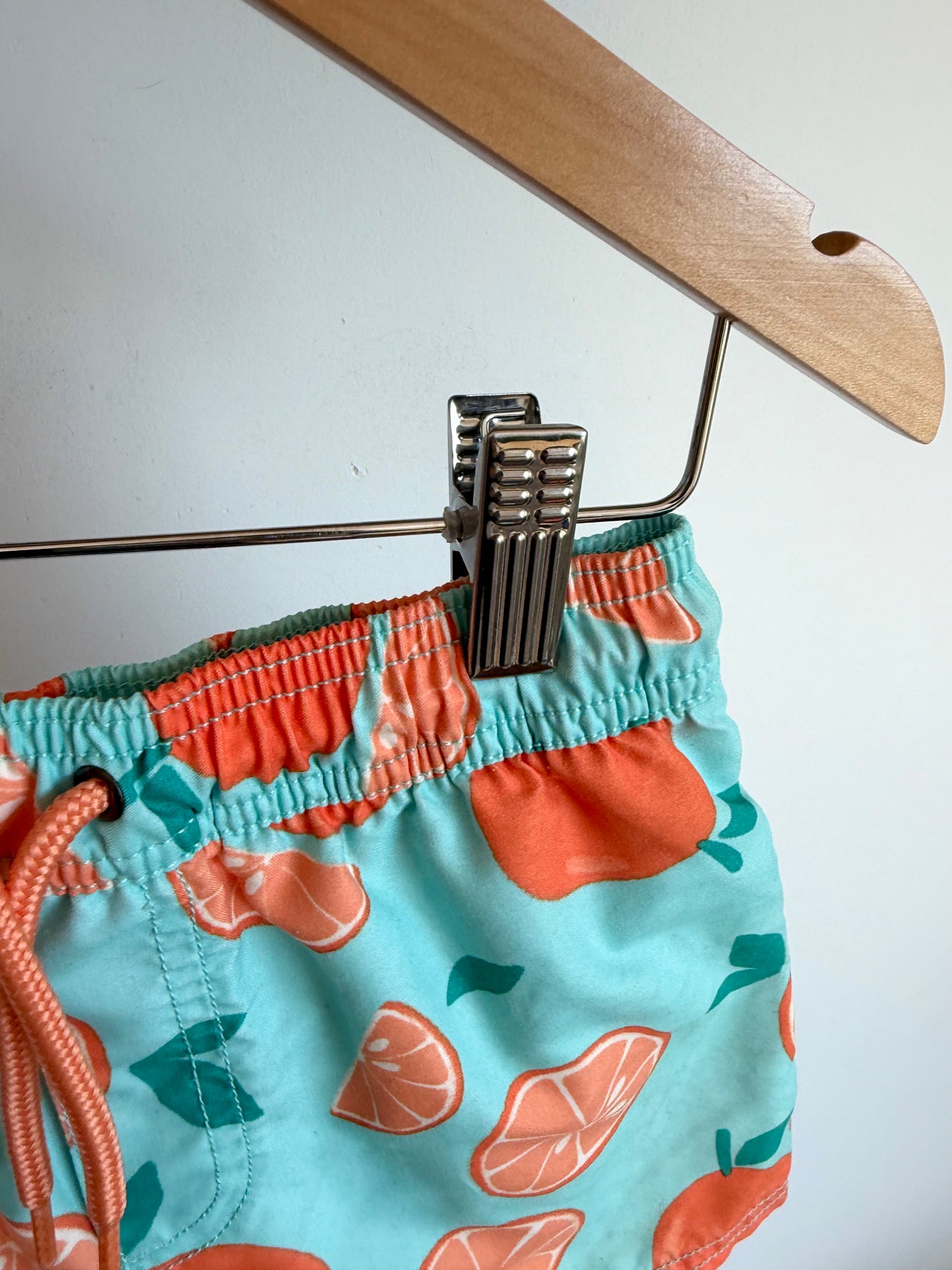 Teal Orange Swim Shorts / 4T