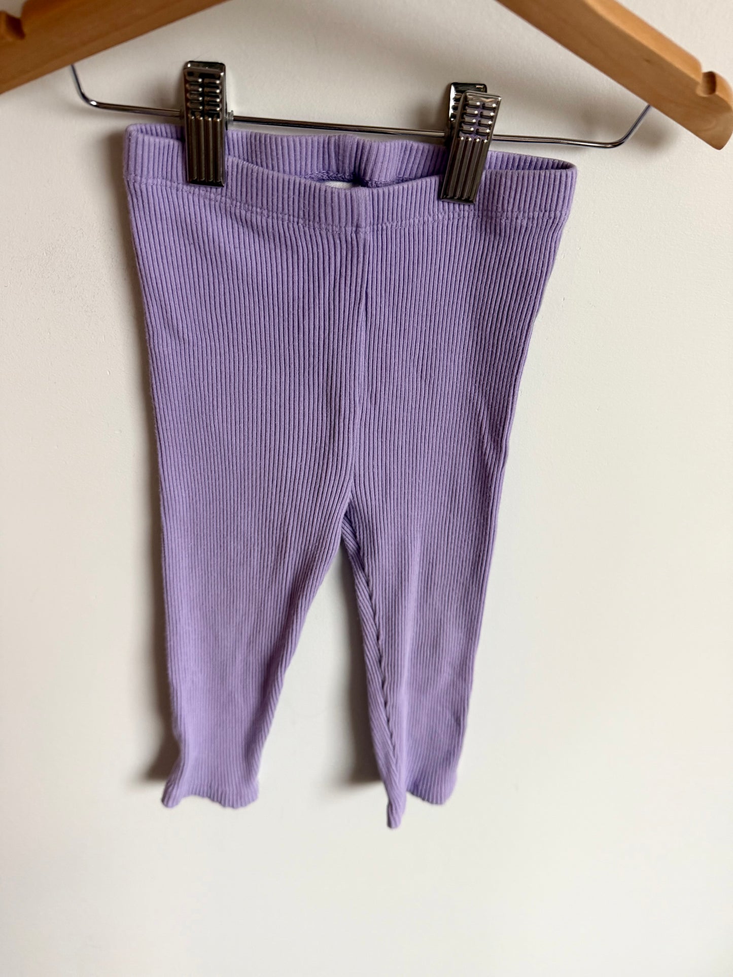 Periwinkle Ribbed Leggings / 18m
