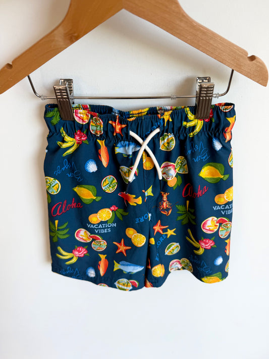 Navy Vacation Vibe Swim Shorts / 4T