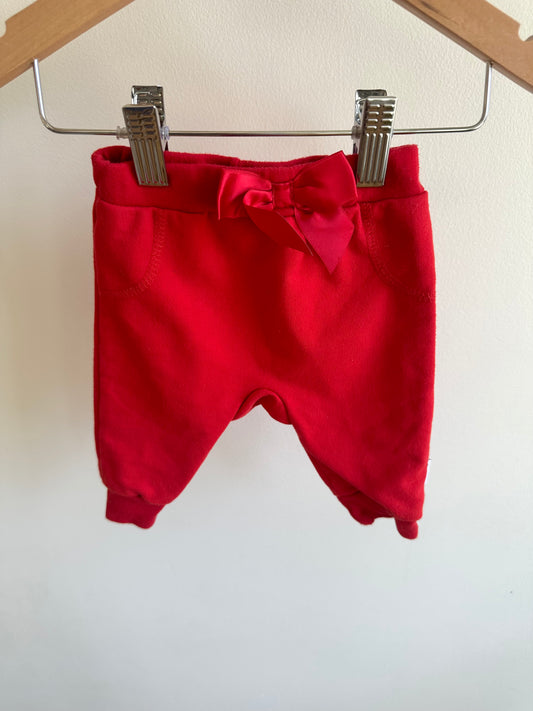 Red Bow Pants / 0-3m