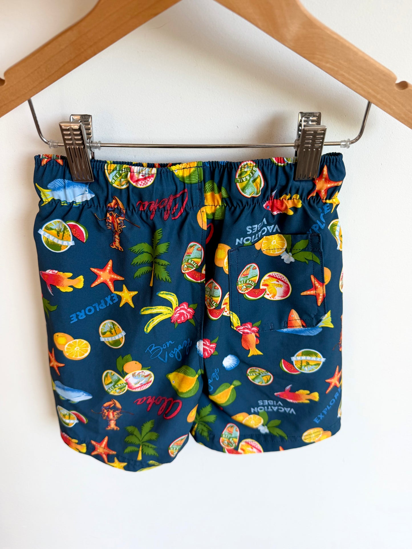 Navy Vacation Vibe Swim Shorts / 4T