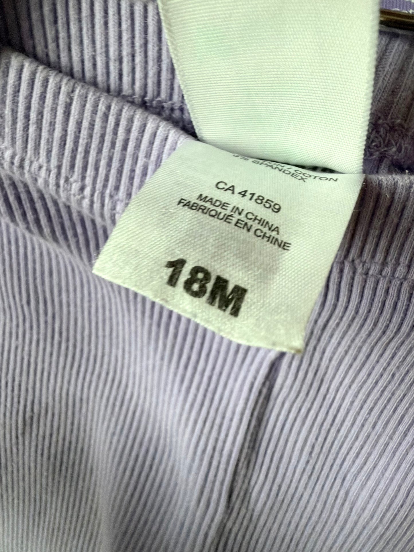Periwinkle Ribbed Leggings / 18m