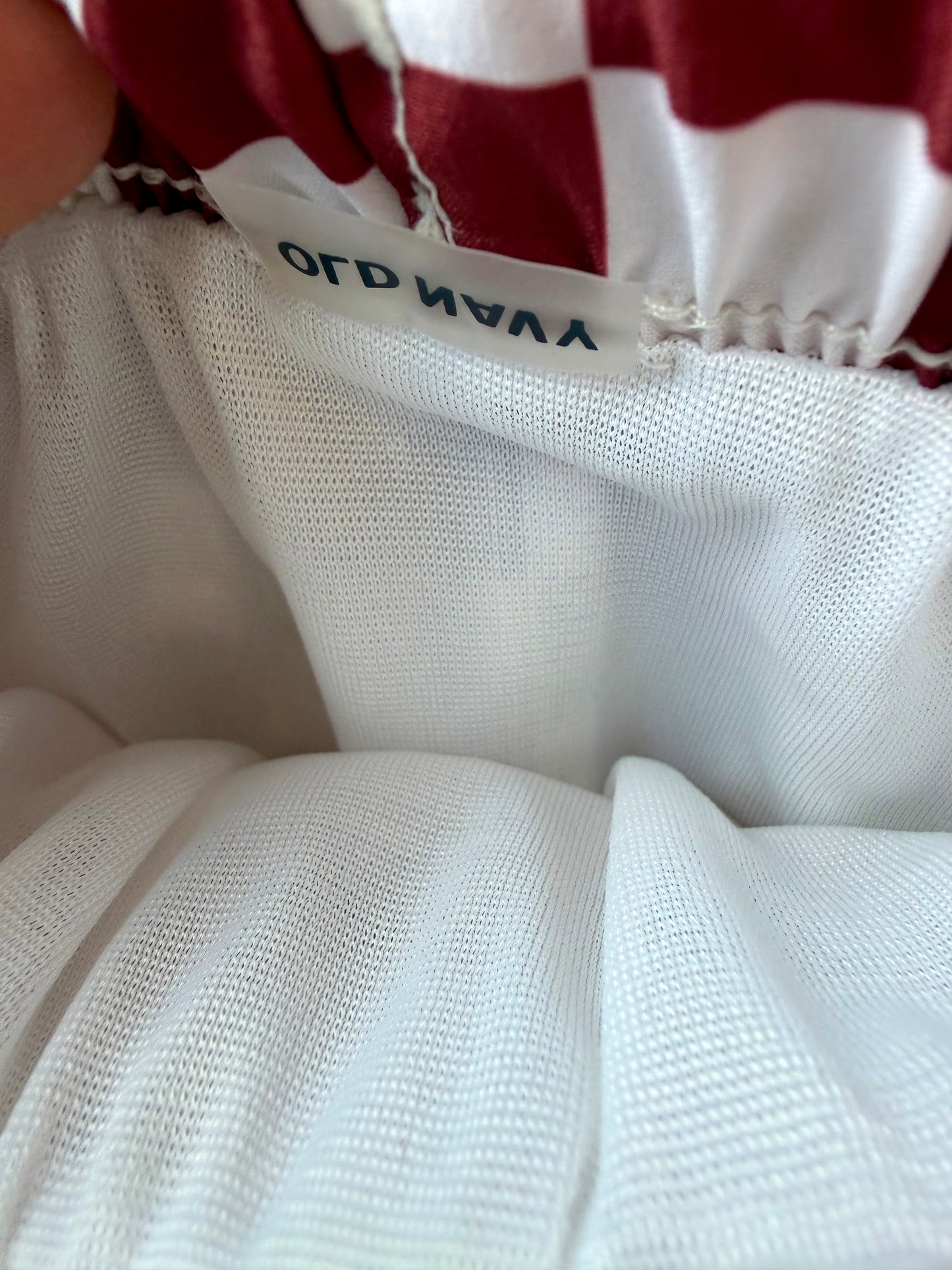 Maroon Checkered Swim Shorts / 4T