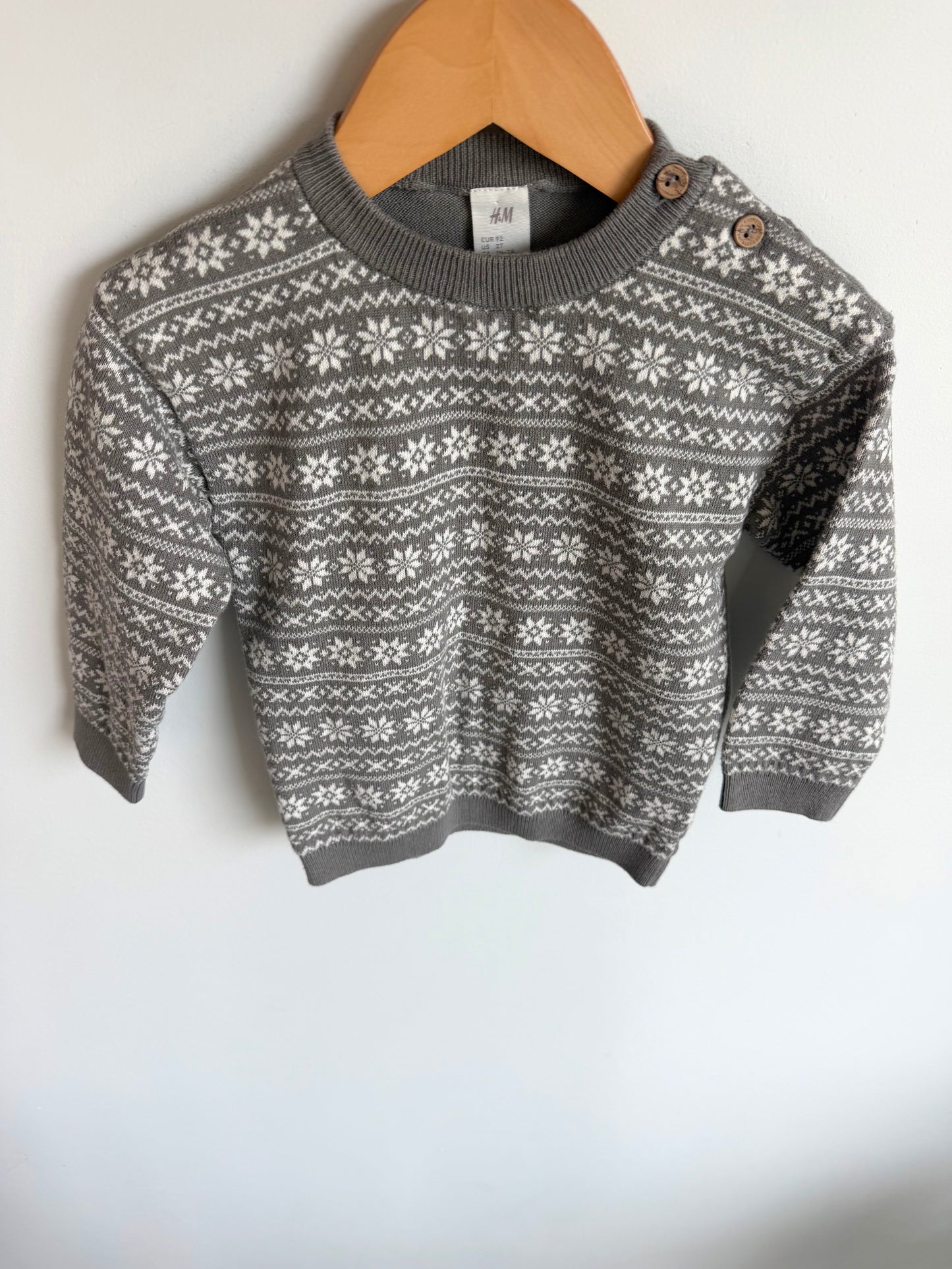Grey Cheveron Sweater / 18-24m