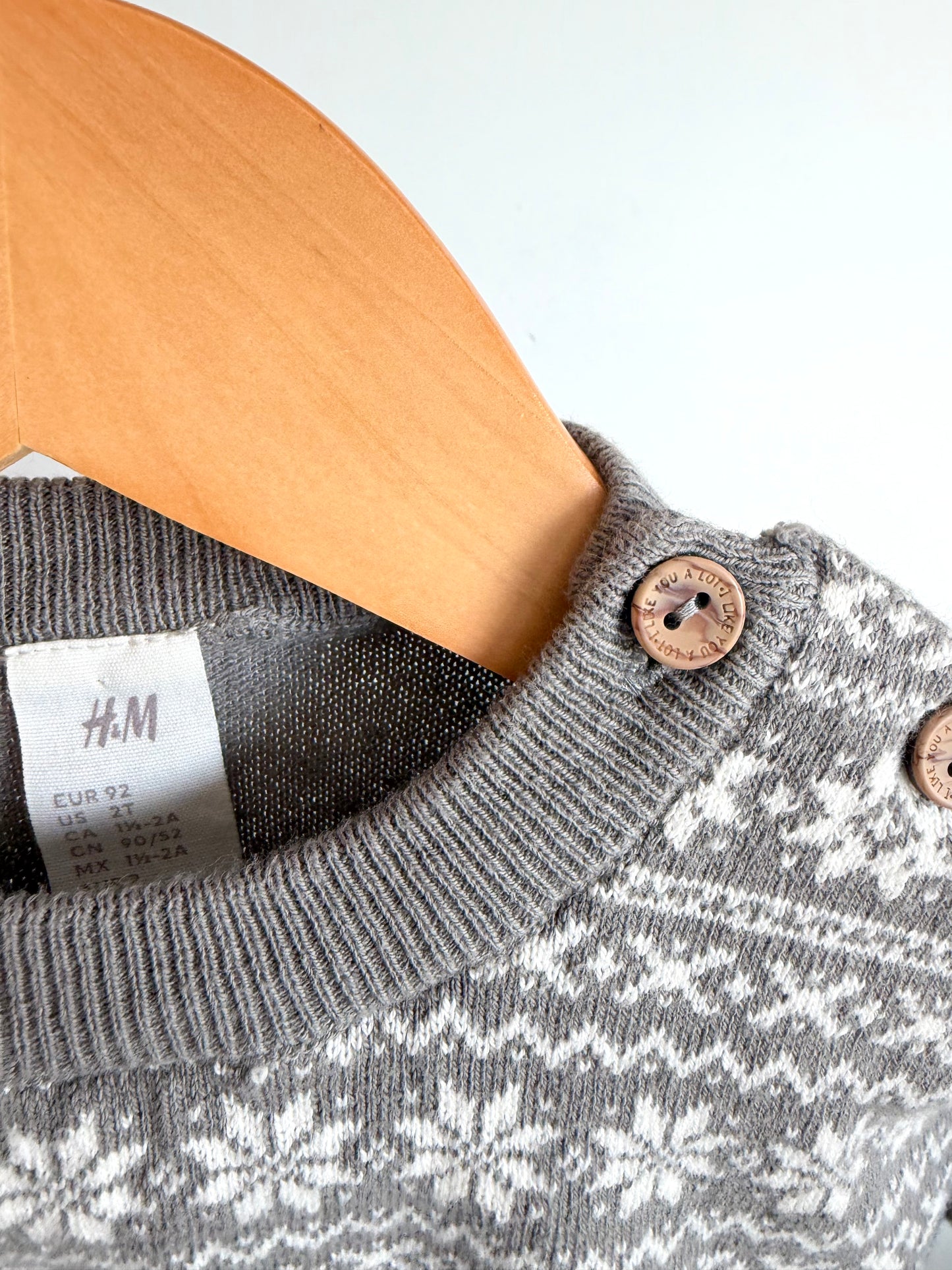 Grey Cheveron Sweater / 18-24m
