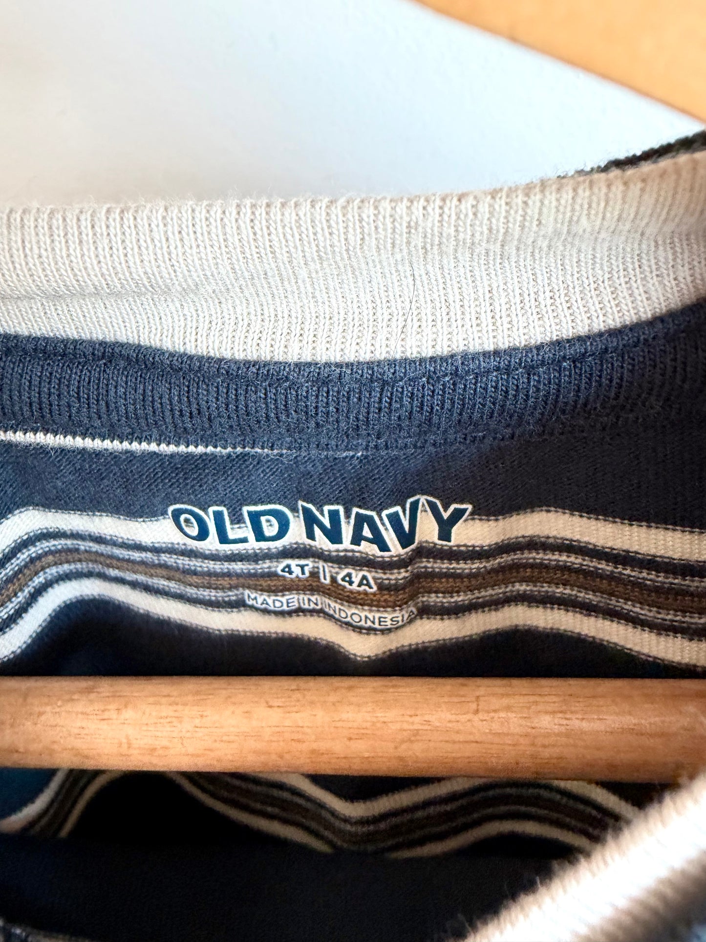 Navy Striped Layered Long-sleeve / 4T