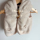 Cream Hood Pocket Vest / 24m