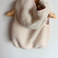 Cream Hood Pocket Vest / 24m