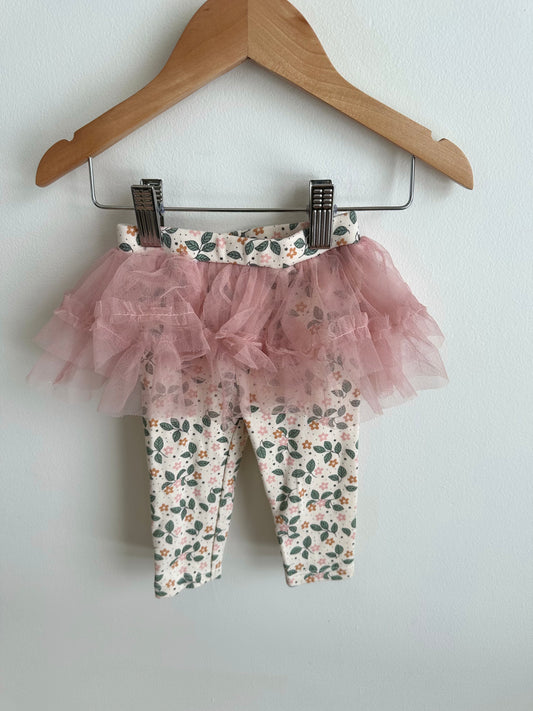 Floral Leggings with Tutu / 6m