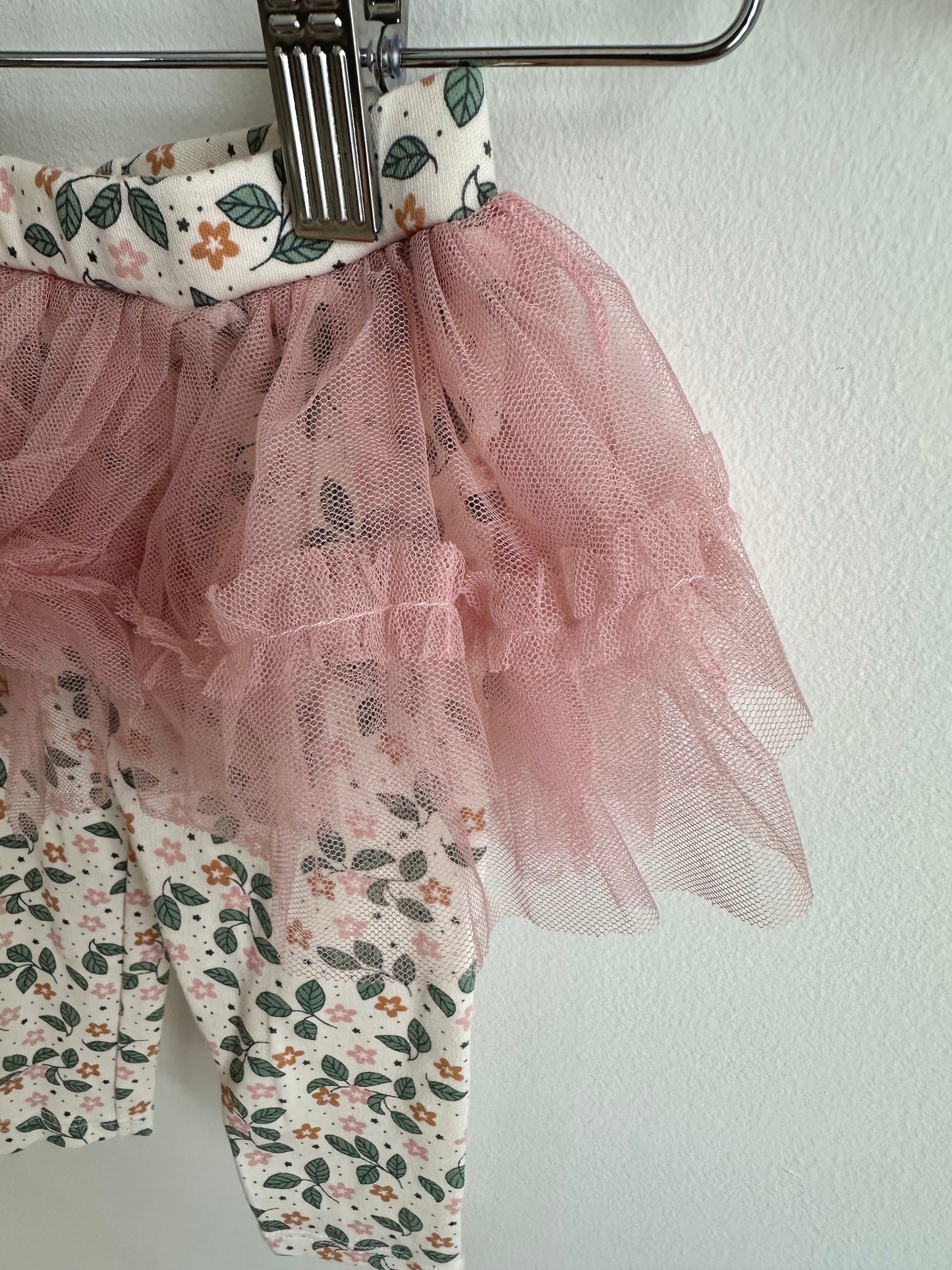 Floral Leggings with Tutu / 6m