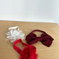 White + Red Flower + Burgundy Bow Headbands / 0-6m?