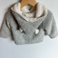 Gap Grey Thick Knit Bear Hoodie / 12-18m