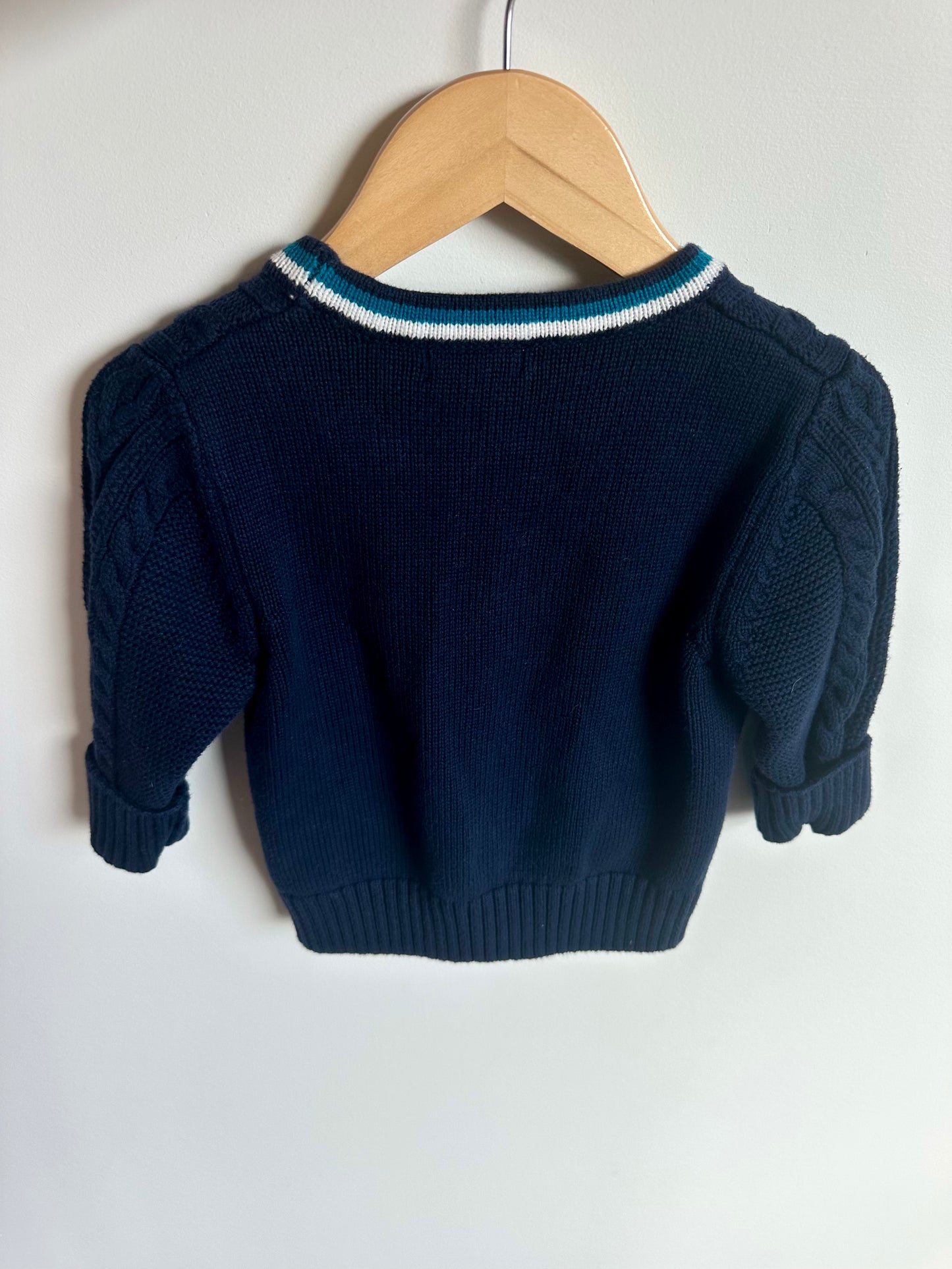 Navy Cable Knit Cardigan / 18-24m