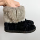 Toms Seude Boots with Grey Fur / Size 9 toddler