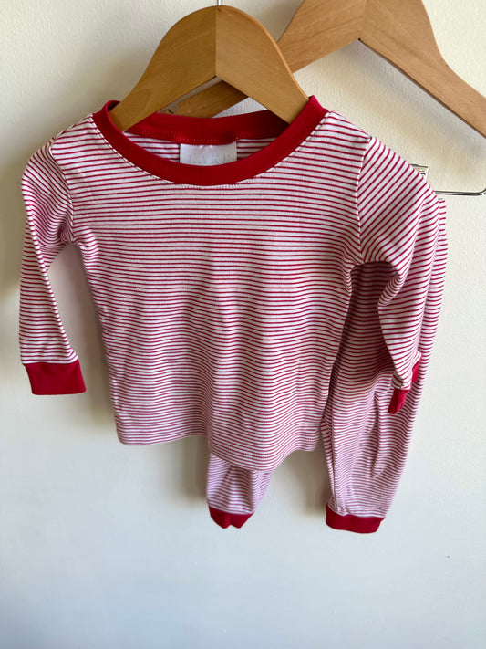 Red Striped Prima Cotton PJ Set / 9-12m?