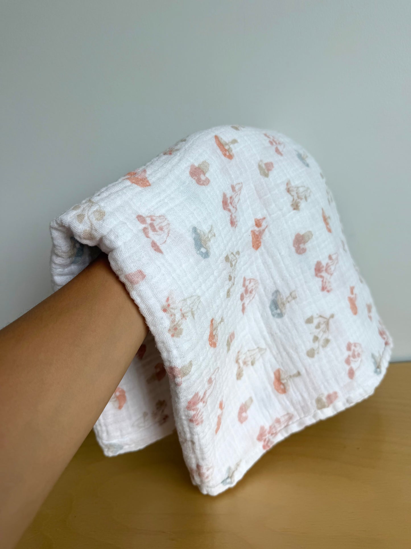 Mushroom Cotton Muslin Blanket