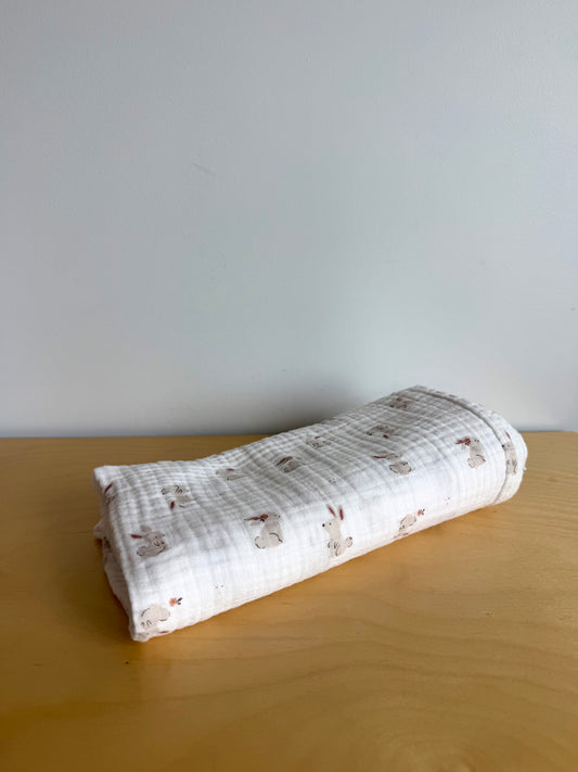 Bunny Cotton Receiving Blanket