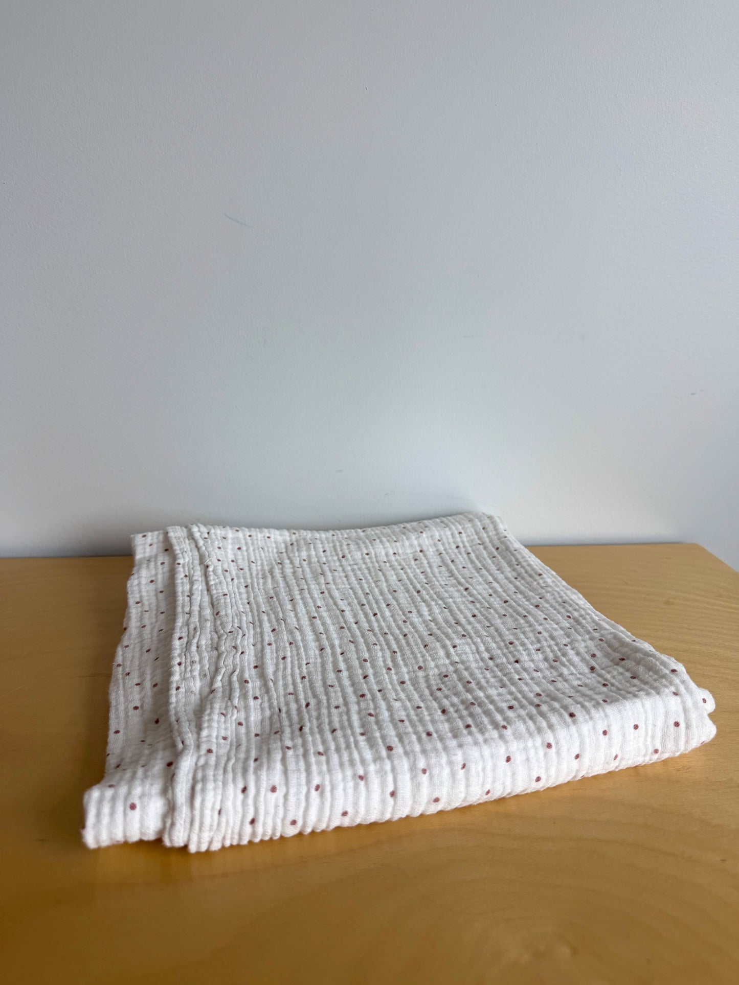 White Dot Cotton Receiving Blanket