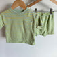 Green + Yellow Striped T-shirt and Shorts Set / 18-24m