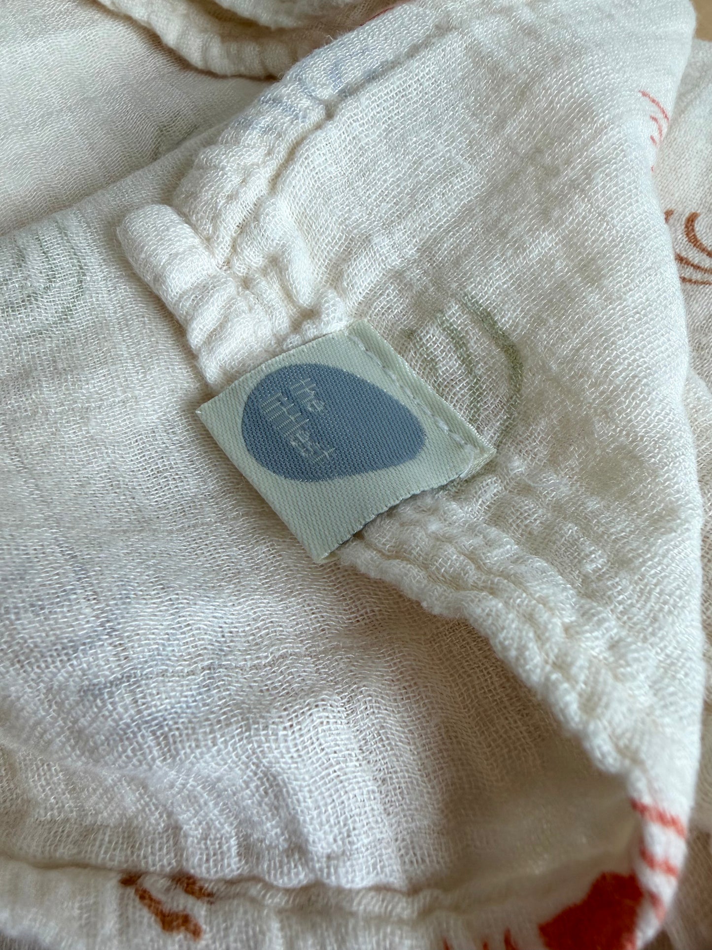 Organic Cotton Cream Rainbow Receiving Blanket