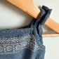 Embroidered Chambray Romper / 12m