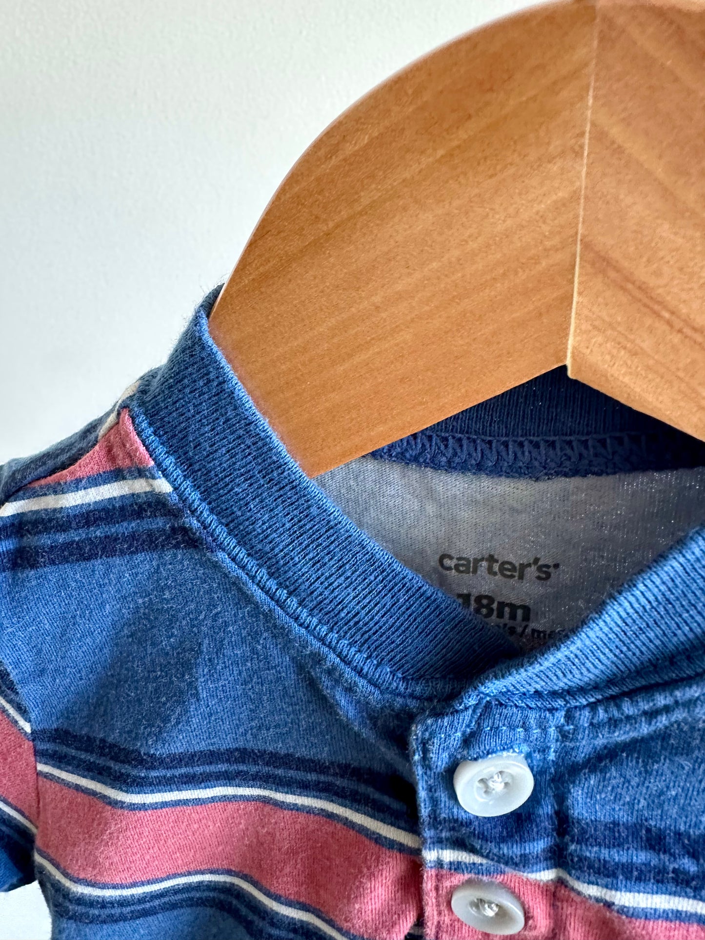 Blue + Salmon Stripes T-Shirt / 18m