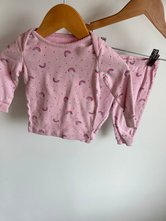 Rainbow Pink Pj Set / 6-12m