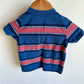 Blue + Salmon Stripes T-Shirt / 18m