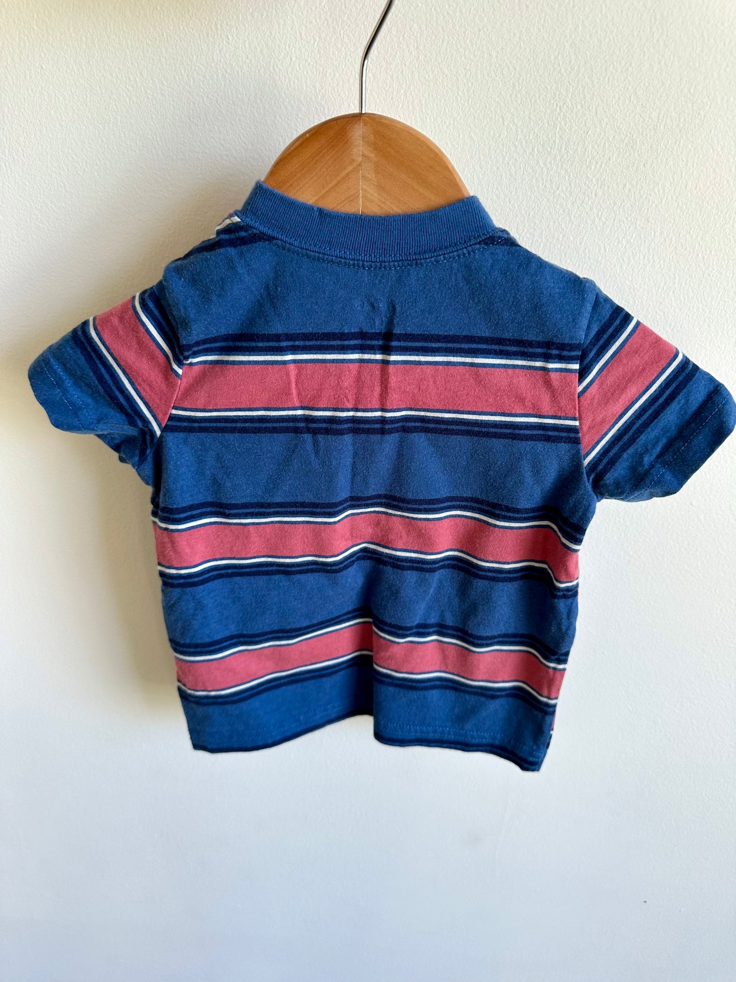 Blue + Salmon Stripes T-Shirt / 18m