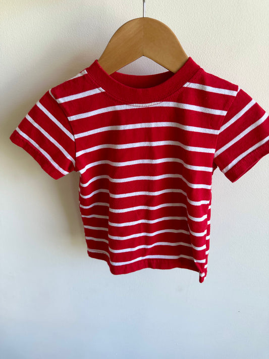 Red + White Stripe T-Shirt / 18m