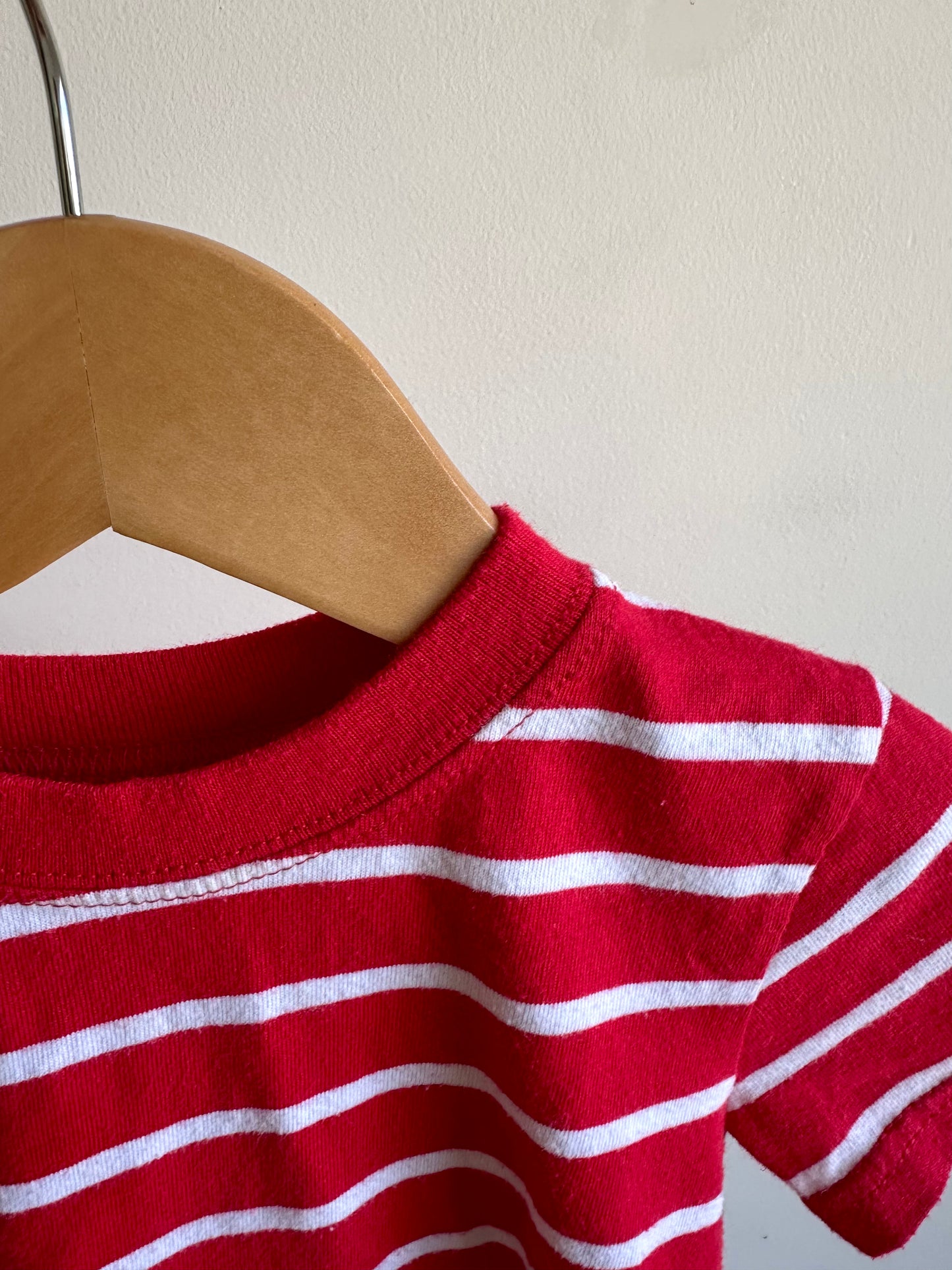 Red + White Stripe T-Shirt / 18m