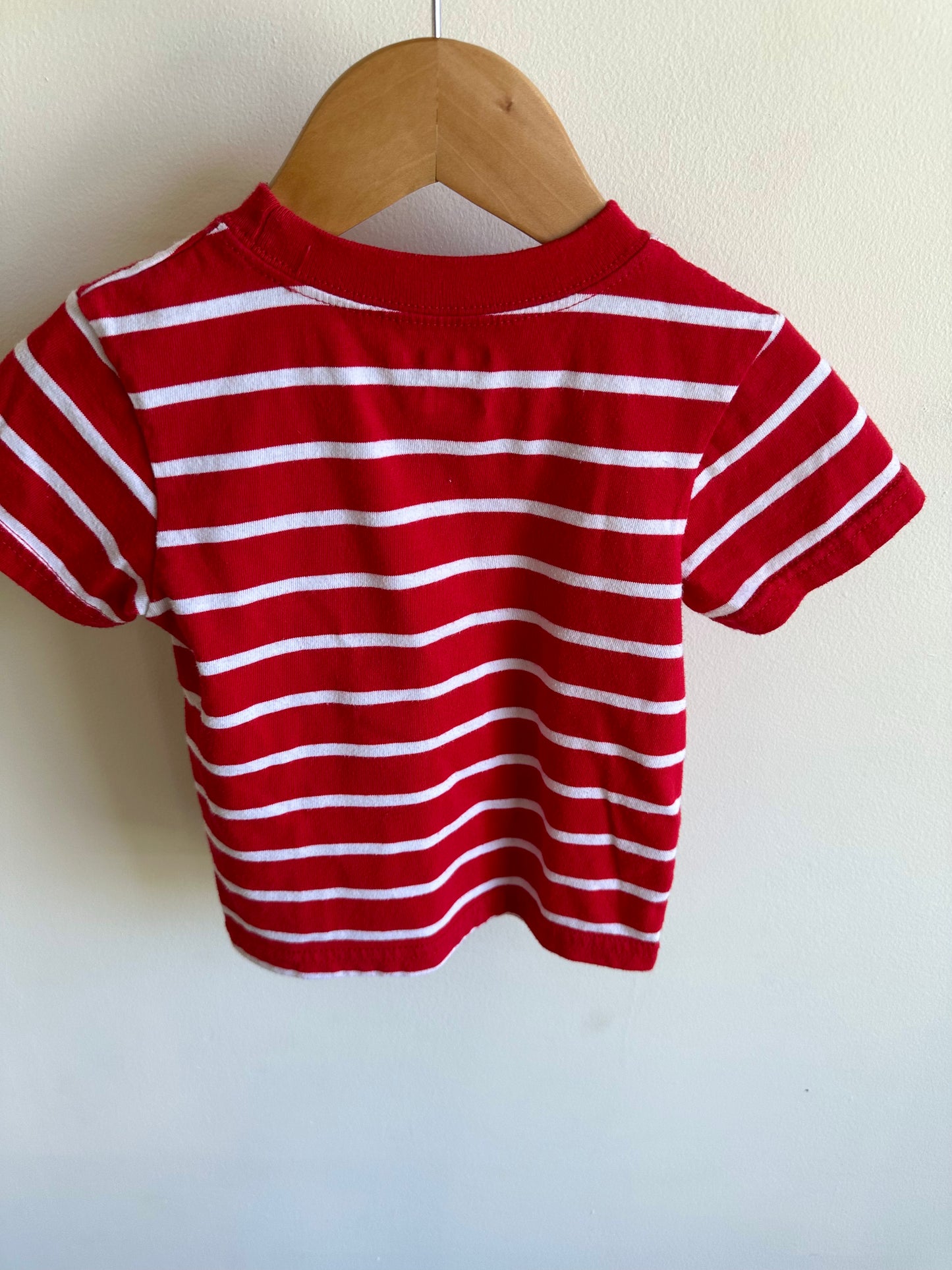 Red + White Stripe T-Shirt / 18m